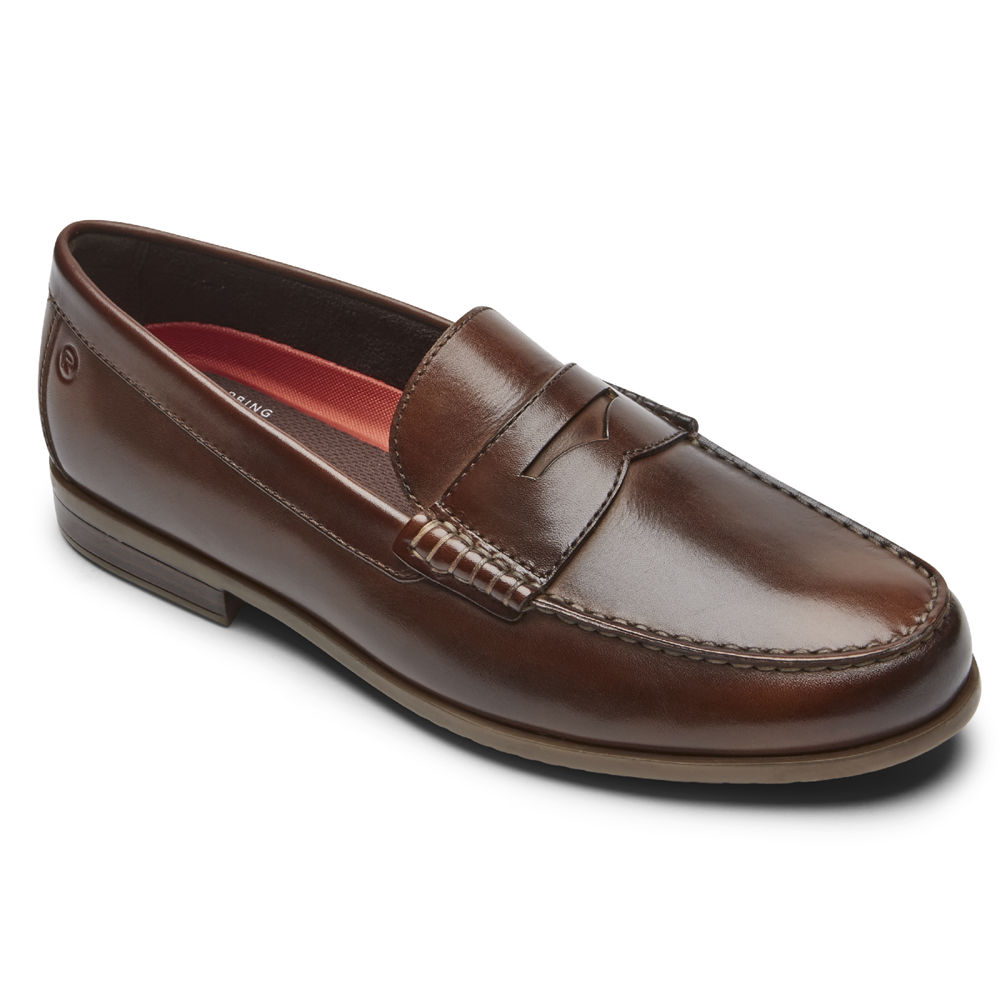 Rockport Mens Loafers Brown - Curtys Penny - UK 713-ARLFDY